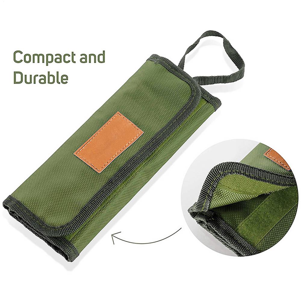 Portable Roll Up Pouch Bags Outdoor Camping Cutlery Storage Bag Cutlery Storage Water Resistant Case For Forks Spoons Chopstick