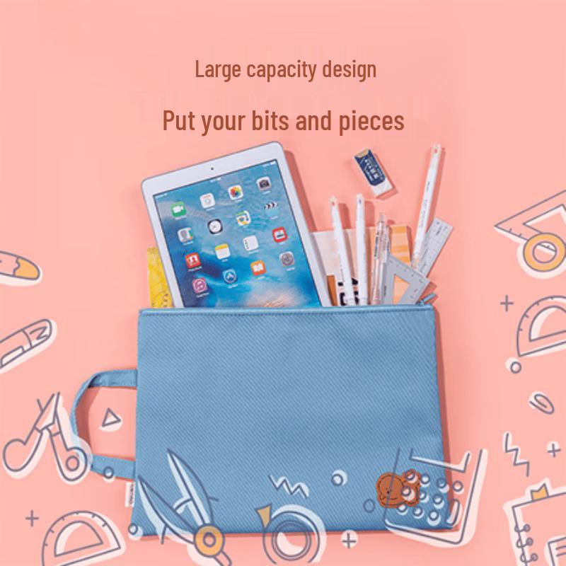 Deli Fabric Zipper Document Bag
