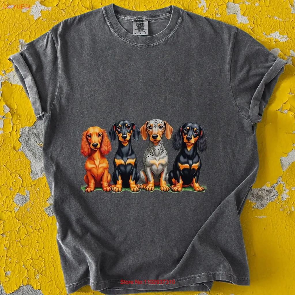 Dackel T-Shirt Doxie Squad Liebe Mama Hund Vintage Unisex Oberteil Für Den Alltag Weich Atmungsaktiv Streetwear Bequem