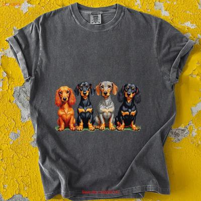 Dachshund T Shirt Doxie Squad Love Mom Dog Vintage Unisex Top For Everyday Wear Soft Breathable Streetwear Comfortable