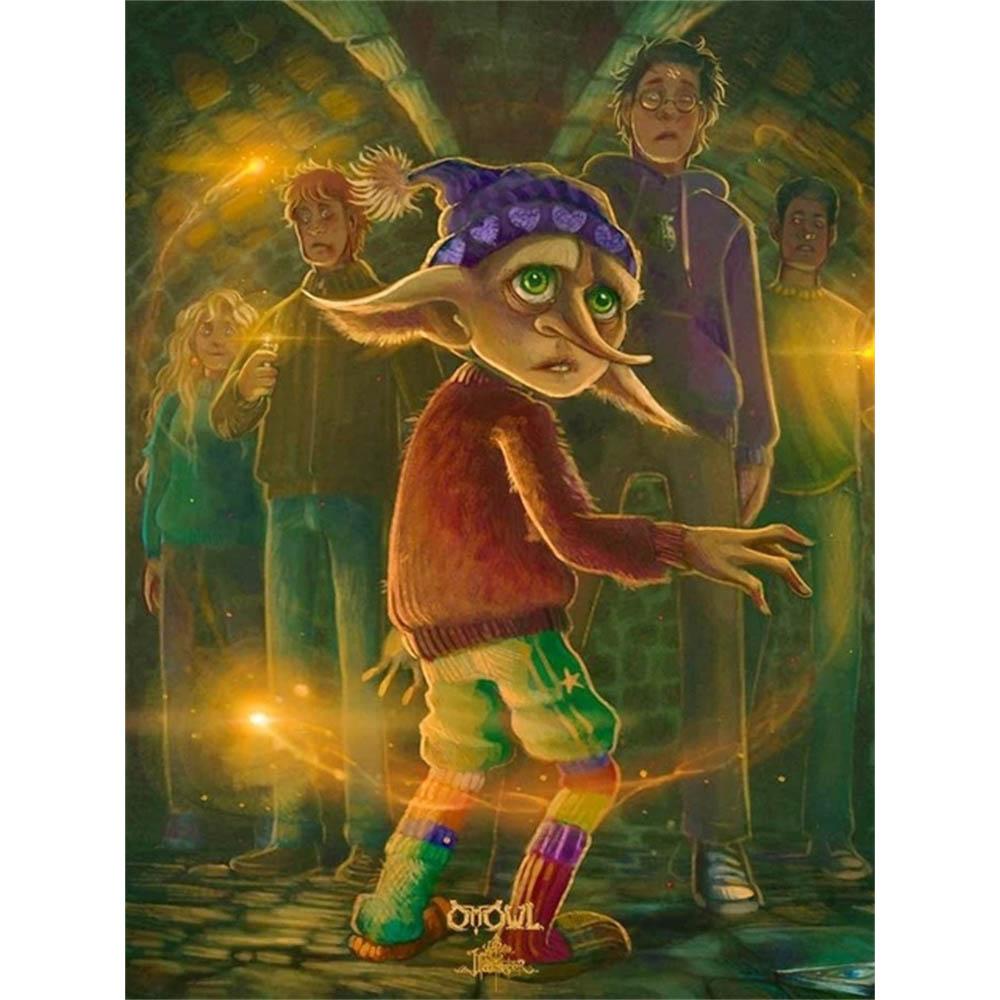 2026 Ny Harry Potter Dobby DIY Diamantmålning Korsstygn Magisk Tecknad Mosaik Broderi Strass Heminredning Barnpresent