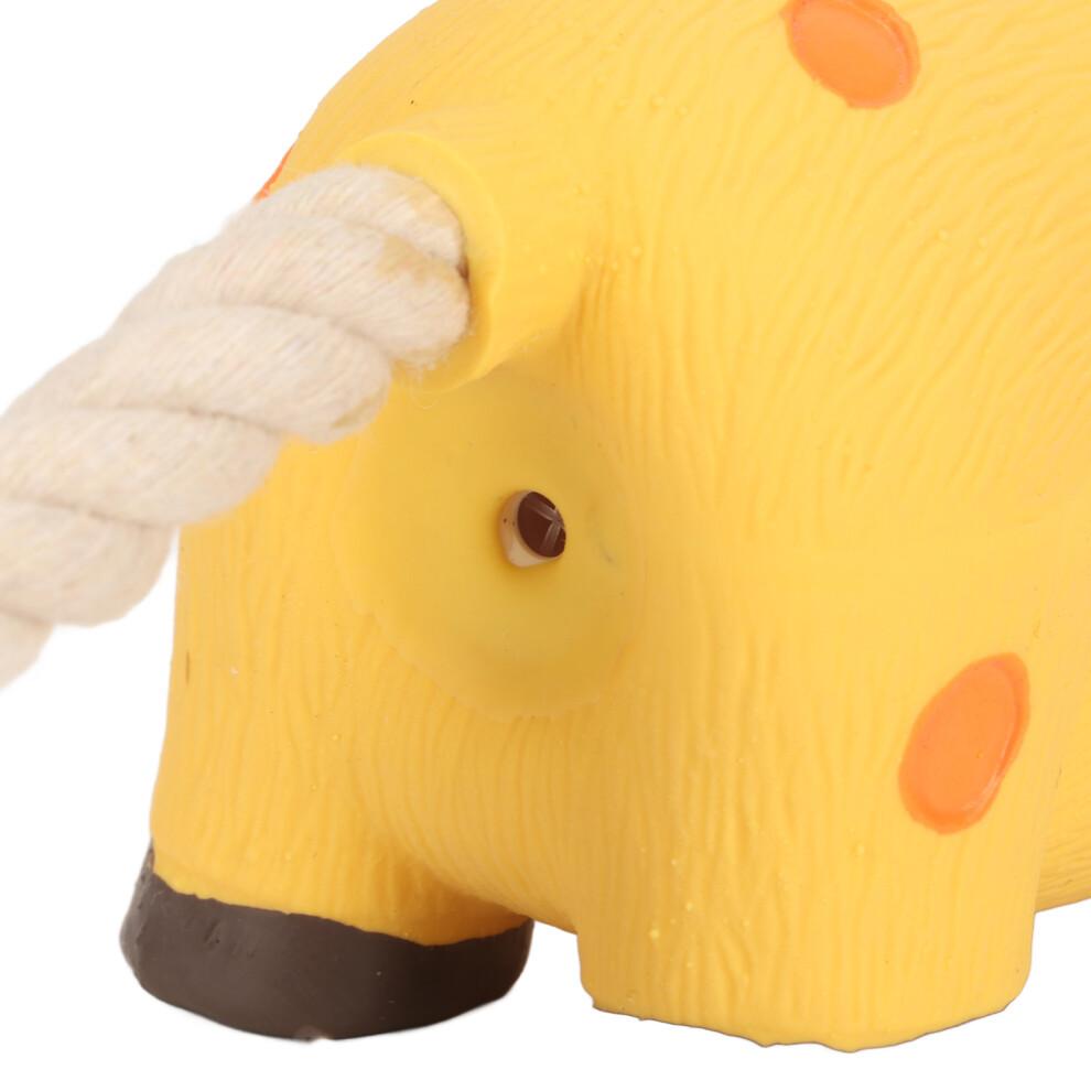 Grunting Latex Dog Toy Interactive Boredom Relief Bite Resistant Squeaky Squeeze Dog Toy with Cotton Rope Tail
