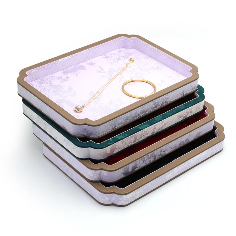 Palace Style Jewelry Display Tray with Agate or Jade Beads for Accessory Storage and Antique Viewing