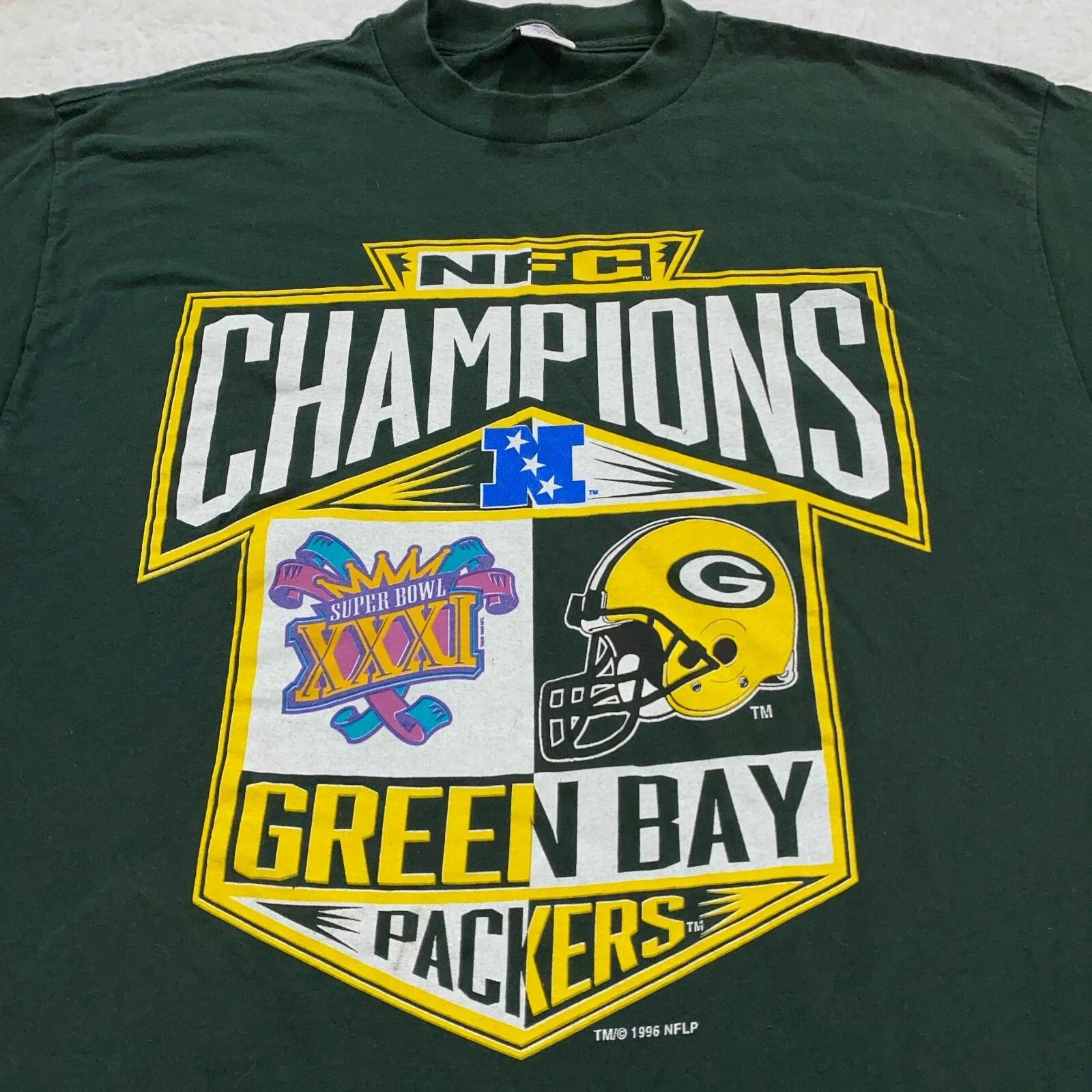 

vintage 90s GREEN BAY PACKERS SUPER BOWL XXXI LOGO 7 T-Shirt XL nfc champions 2XL