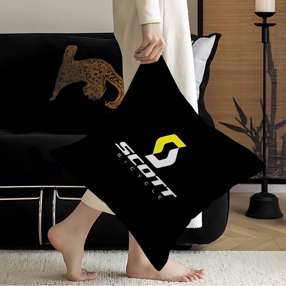 S-Scotts Bike Logo Pillow Cover For Bedroom Room And Living Room Sofa Decorative Cushion Cover