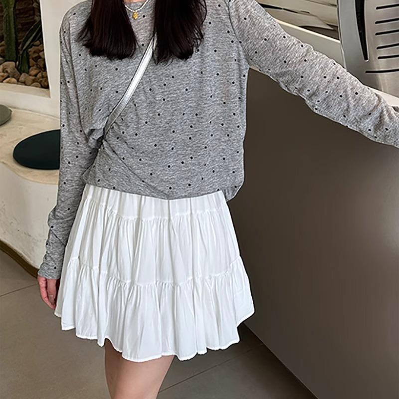 

Women s Plus Size High Waist White Pleated A-line Skirt M