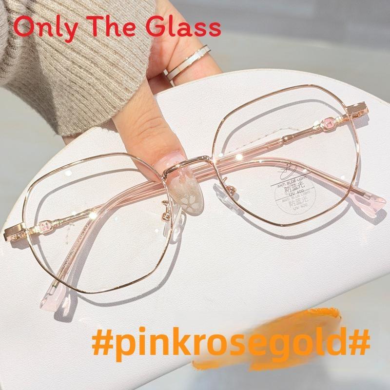Blue Light Blocking Eyewear With Metal Square Frame For Women And Students