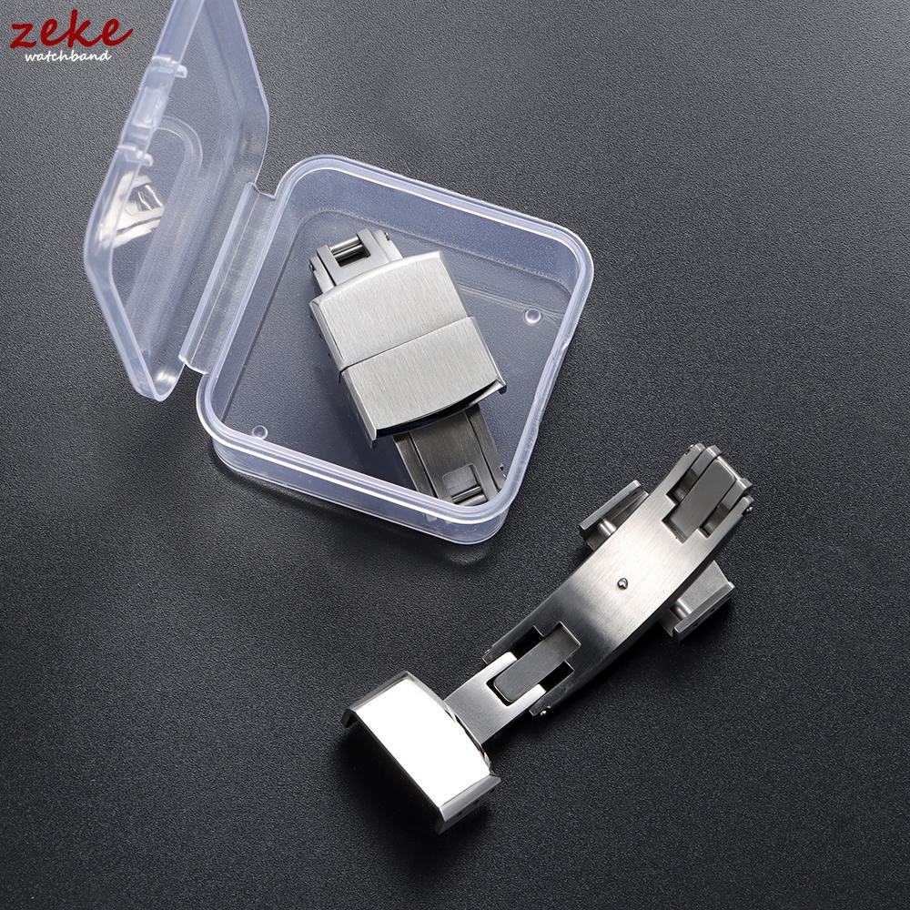 16mm 18mm 20mm Stainless Steel Watch Buckle Double Click Butterfly Watch Clasp Replacement Folding Buckle for Rubber Watch Strap
