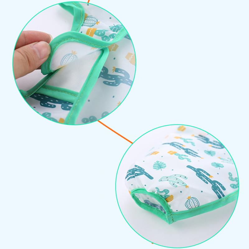 Baby Bibs Waterproof Long Sleeve Apron Cartoon Printing Baby Smock Bib For Eating Painting