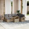 VidaXL Garden Lounge Set with Cushions 8 Pcs Beige Braided Resin 3268069