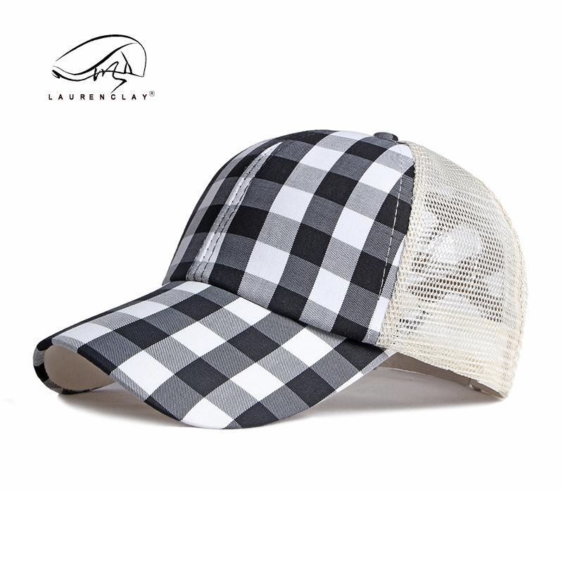 

Женская кепка с козырьком весна и лето для путешествий на открытом воздухе солнцезащитная шляпа от солнца клетчатая сетчатая шляпа бейсболка с отверстием для хвостика Adjustable