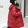 Hooded Puffer Jacket Women Warm Overcoat White Duck Down Loose  Long Winter