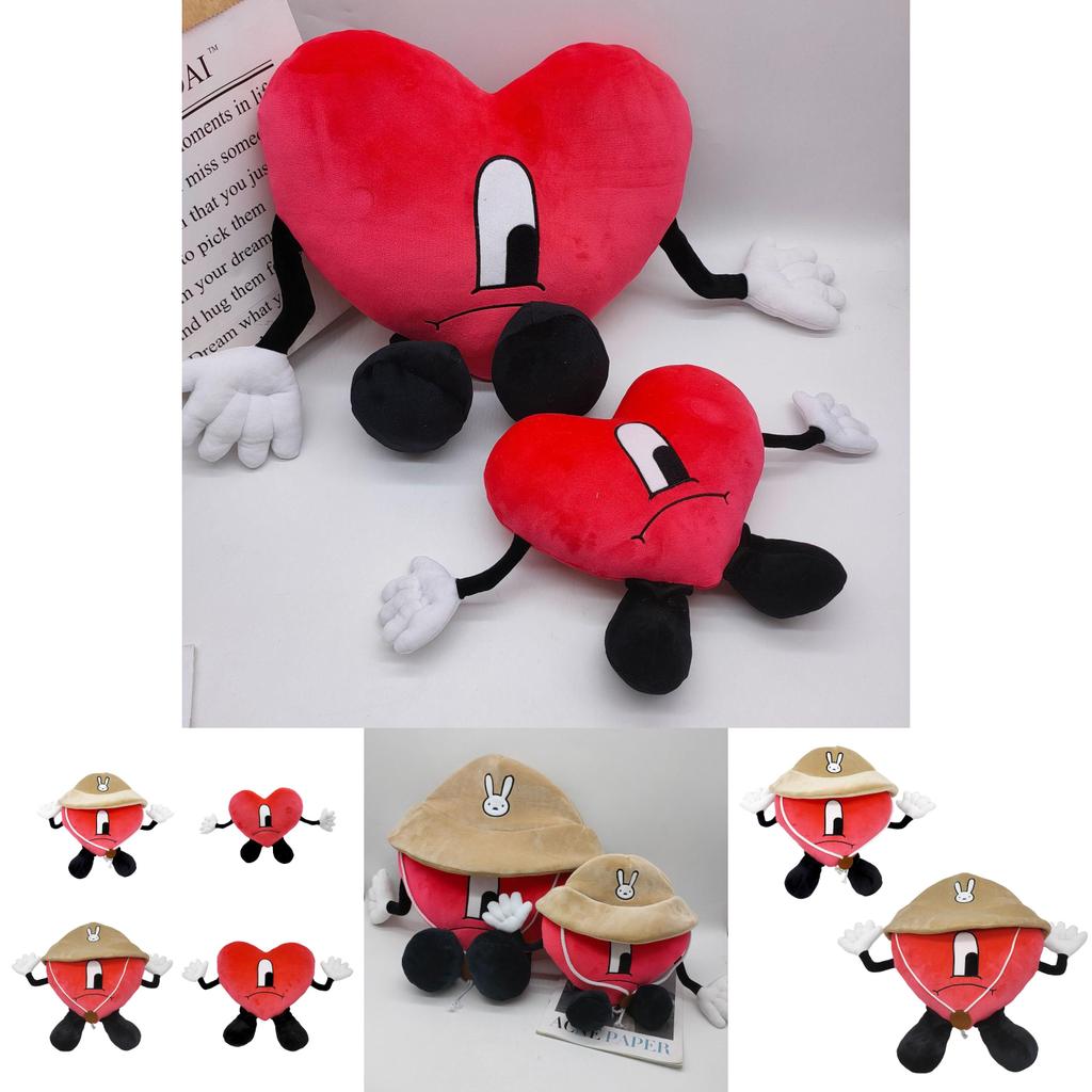 Un Verano Sin Ti Bad Bunny Plush Toy Soft And Durable Heart-shaped Pillow For Kids And Adults