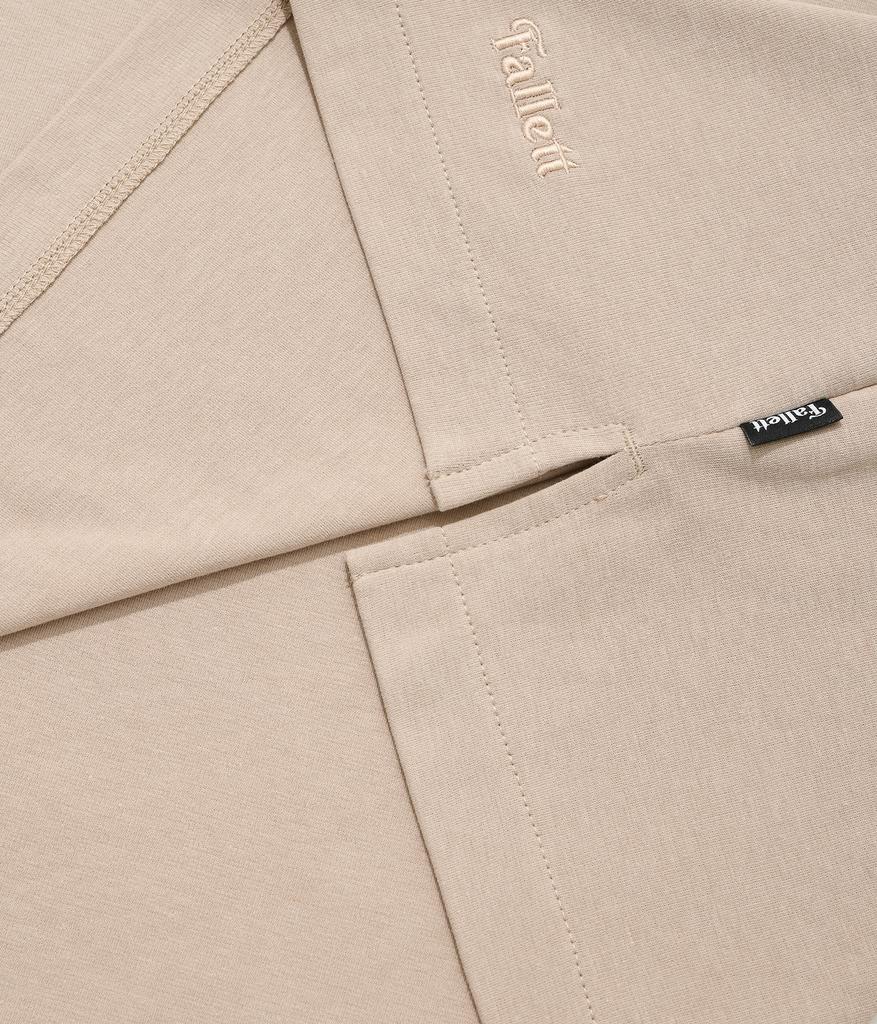 FALLETT Silket Open Collar Long Sleeve Beige