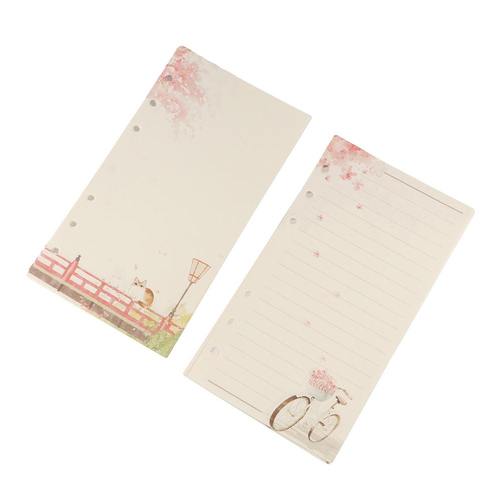 Notebook Binder Line Pages A6 Notebook Inner Pages Sakura And Cat Binder 80 Sheets Loose Leaf