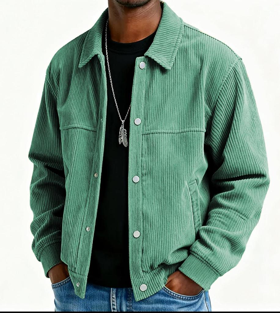 Herbst 2025 Herren Einfarbige Freizeitjacke - Schlichter Stil, Langarm, Knöpfe, Europäische & Amerikanische Mode.