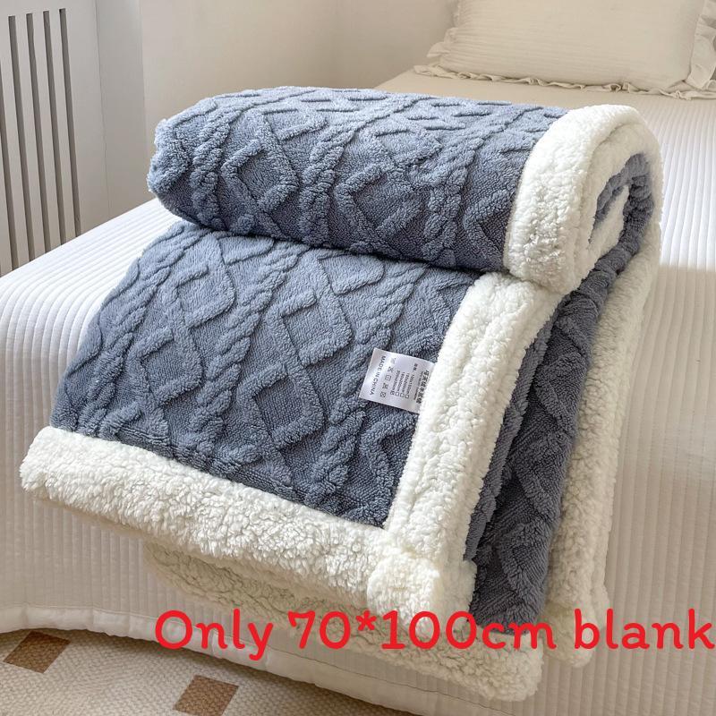 Jacquard Color Solid Thickened 70x100cm Blanket Double Sided Fluff Plush Office