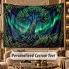 Tree of Life (1) Theme Wall Tapestry Customized With Name Text Personalized Hanging Tapestry For Bedroom Living Room Decor