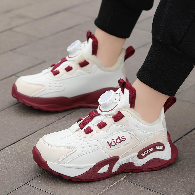 High Quality Children Sneakers Comfort Warm Wear-resistant Casual New Cotton Shoes with Winter Rotating Buckle Walking Shoes