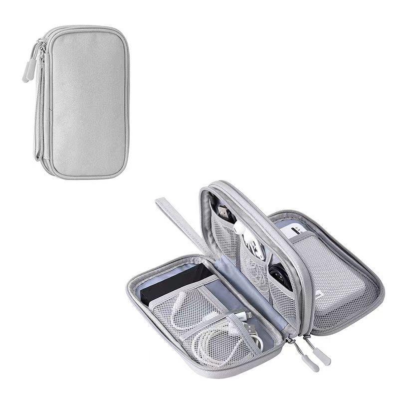 Multi-purpose Digital Gadget Organizer: Storage for Cables, Earphones, Mobile Devices, and U Disks, Portable Handbag and Clutch.