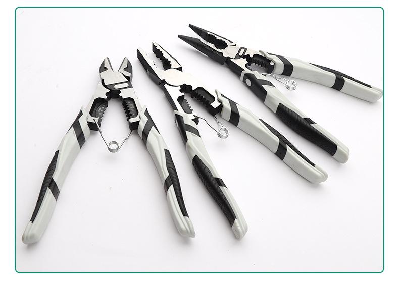Industrial Grade Multi-Function Needle-Nose Pliers with Wire Cutters, Diagonal Cutters, and Hammer