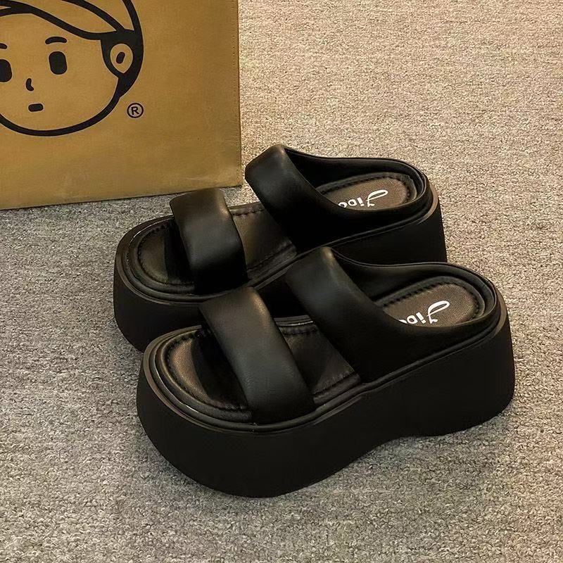 Thick-soled Slippers Summer Wear Heightening Sandals Casual Muffin Waterproof Table Beach Shoes