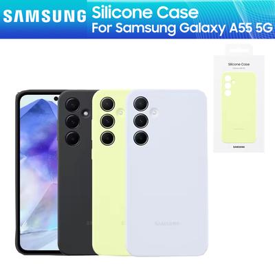 Samsung Originalfodral i flytande silikon för Samsung GALAXY A55 5G Mjukt stötdämpande skal Mobilskal EF-PA556