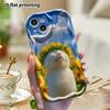 Phone Case: 2D flat design suitable for iPhone 18 17 16 15 14 13 Pro protective case, wreath little white cat, perfect Christmas and Halloween holiday