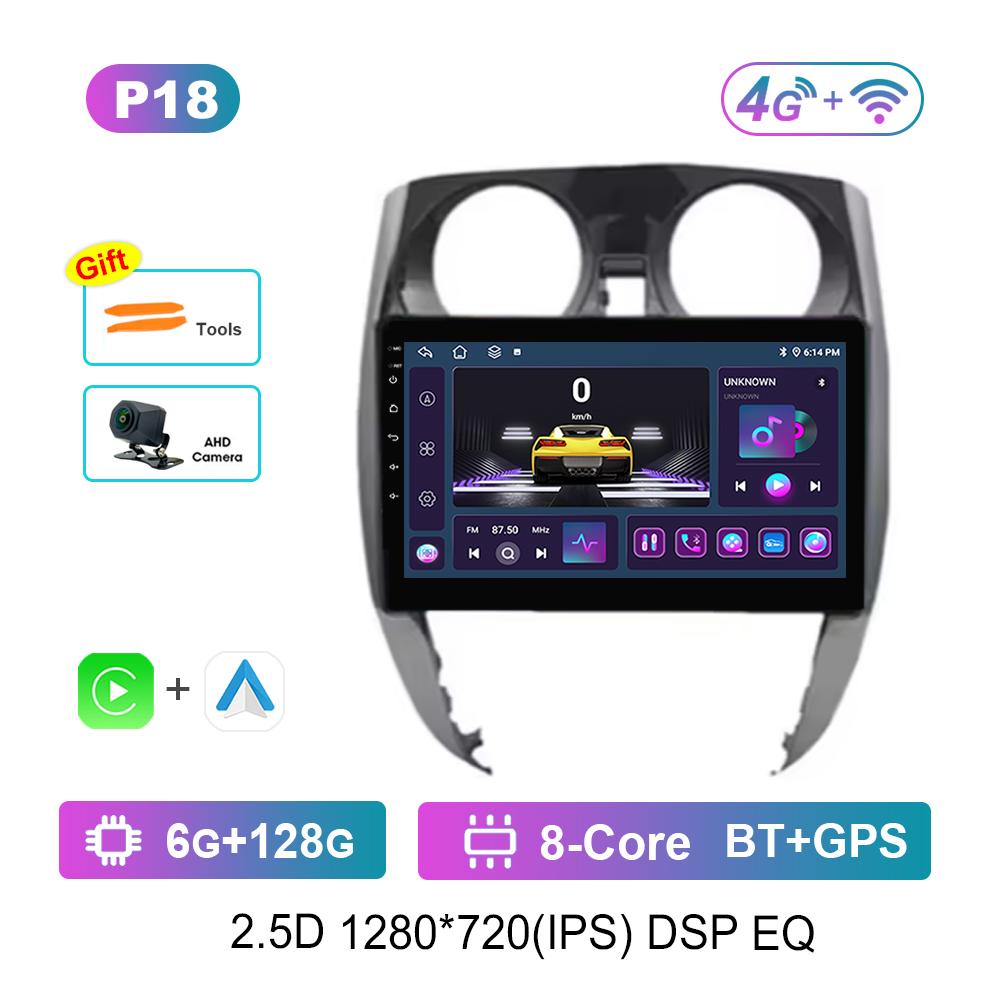Car Radio Multimedia Player 10.1 Inch for Nissan Note 2 E12 2012 - 2021 Android OS 4G DSP Stereo Navi GPS Touch Screen Bluetooth