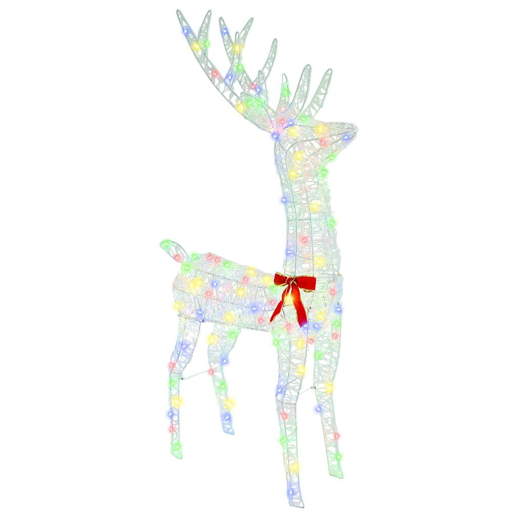 Reindeer Pull Sled with 200 LEDs Multicolored 70 X 26 X 129 Cm Acrylic