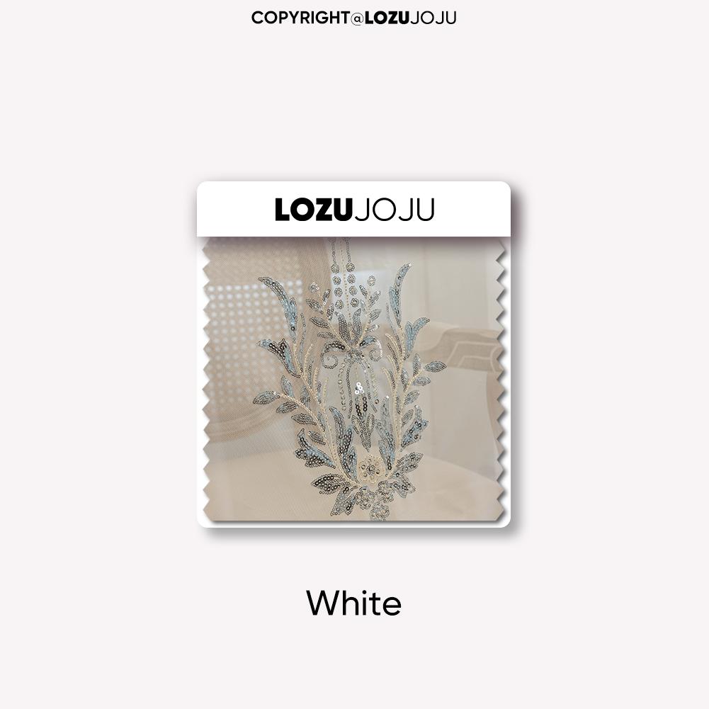 

1 шт европейские прозрачные роскошные вышитые вручную жемчугом прозрачные шторы для гостиной спальни домашнего декора LOZUJOJU W100cm x L260cm белый