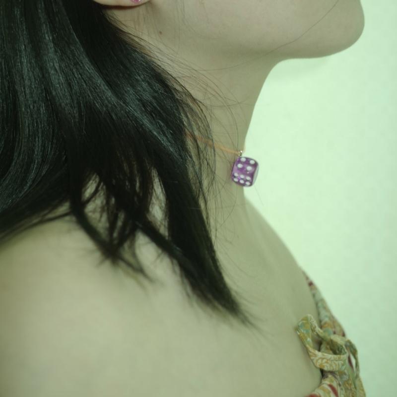 Resin Square Dices Pendant Necklace Party Jewelry Fashion Statement Choker Fashion Simple Adjustable Collar Necklace