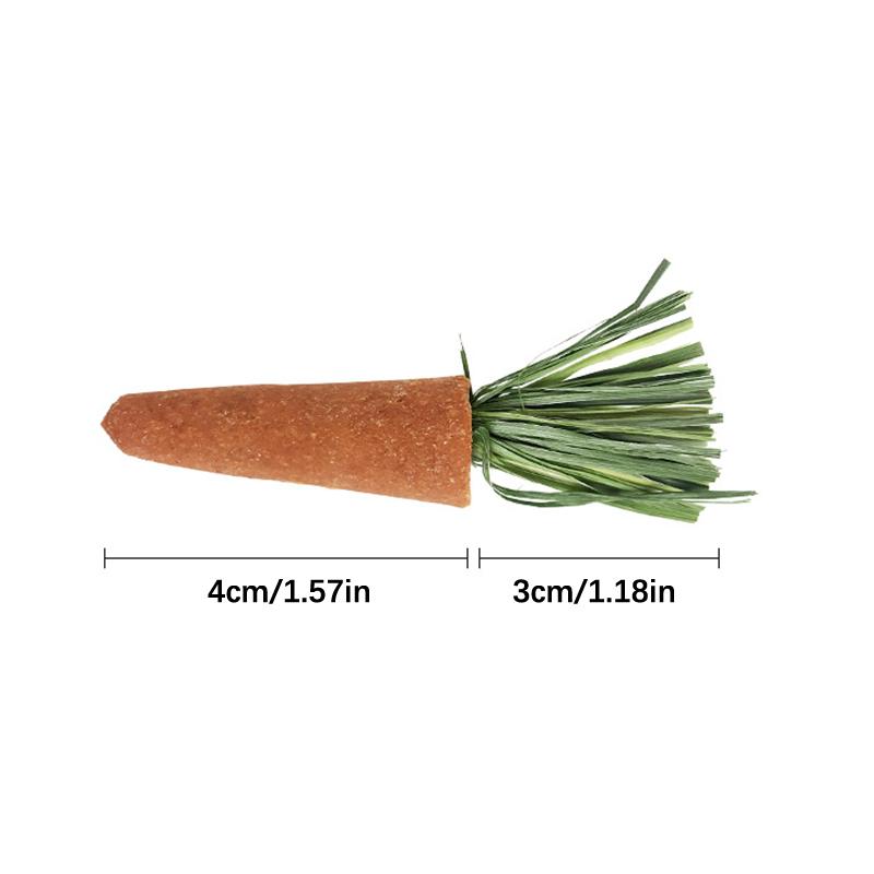3Pcs Small Animal Chew Carrots Natural Nutritious Carrot Nutritious Molar Toys one size