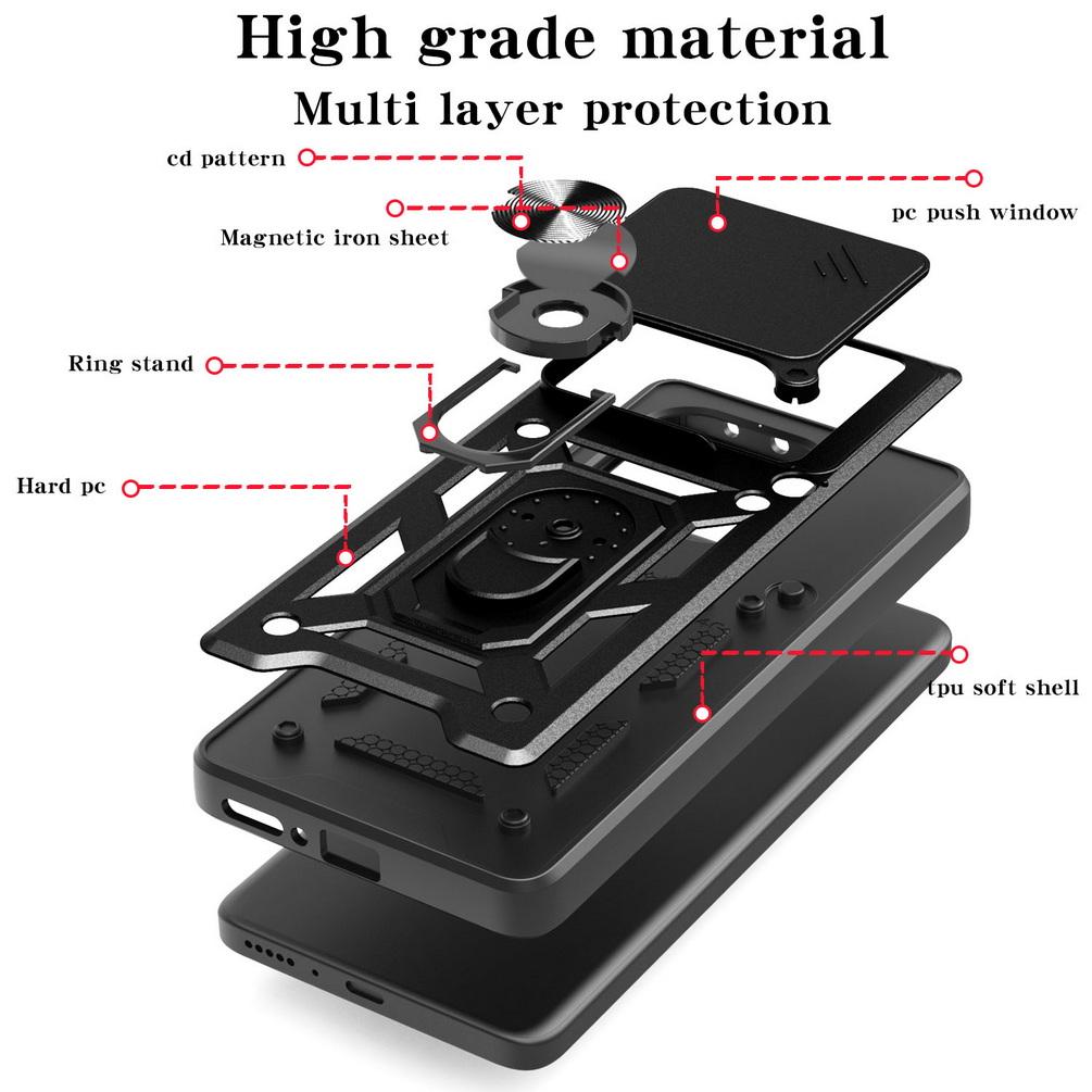 Camera Protect Case for Tecno Camon 30s Pro Tecno Camon 30S Pro Armor Hybrid Metal Ring Holder Back Cover