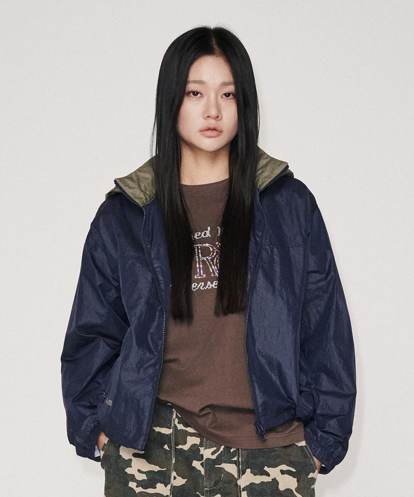 UNIVERSE GARMENT Two-Way Windbreaker Jacket_Navy