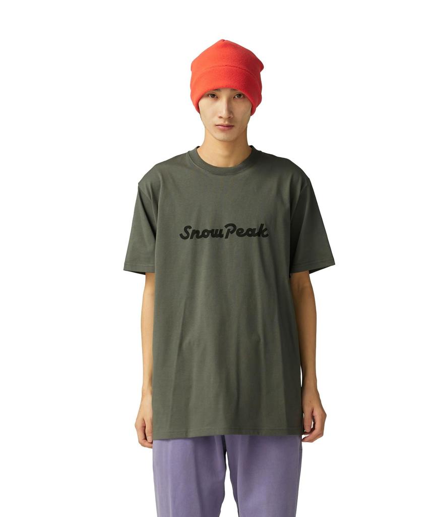 Snow Peak Typography Short and XXL T-Shirt TS-25AU003, Sleeve, Men's Women's, Gray,