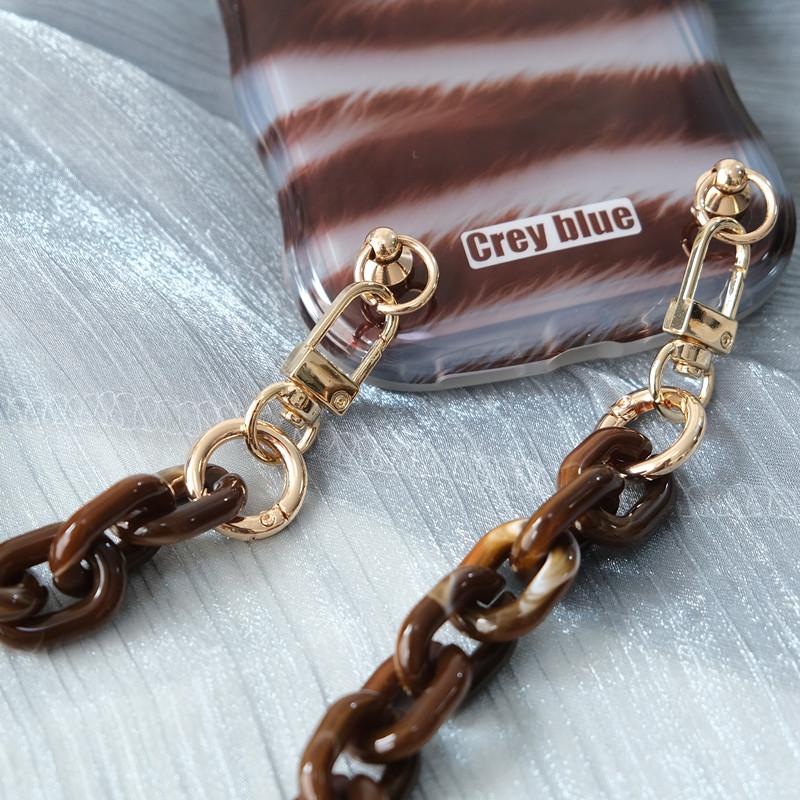 New Phone Chain Accessory Detachable Parts Candy Neon Crossbody Resin Luxury Neck Strap Phone Case Chains Acrylic Cute Shoulder Lanyard Hanging Chain