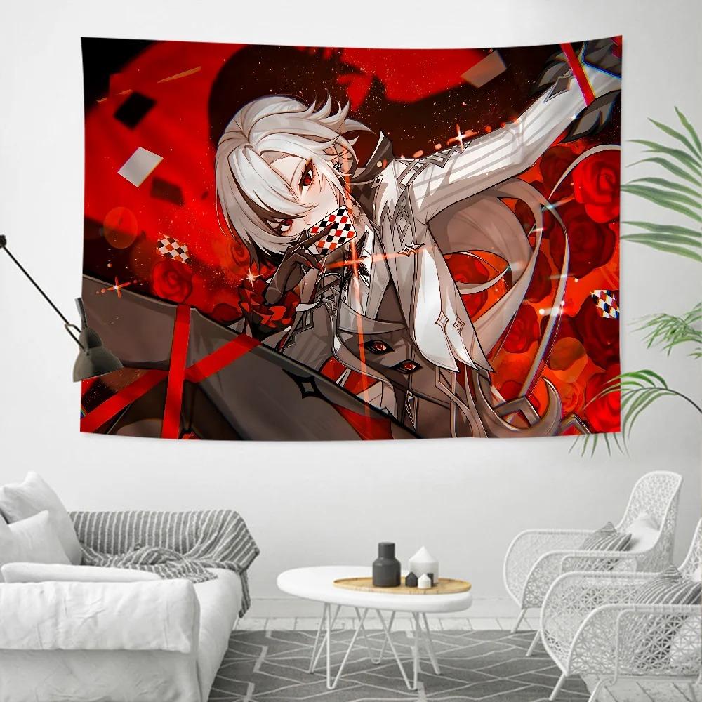 Genshin Impact Arlecchino Living Room Wallpaper Tapestry Home Dormitory Decoration Wallpaper Art Decoration