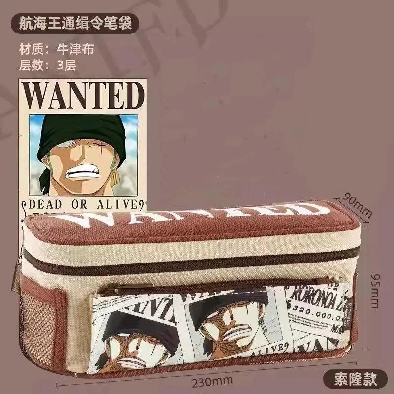 One Piece Luffy pencil pouch student pencil pouch boys plus girls big capacity fashionable pencil case anime figure office supplies