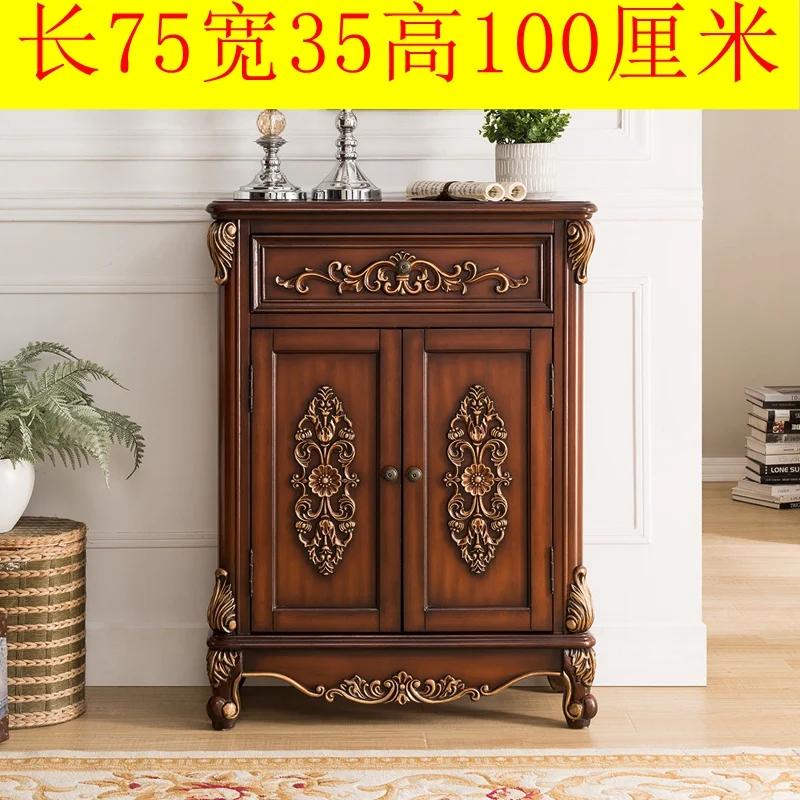 oak door shoe cabinet entrance entrance solid wood door large capacity balcony locker