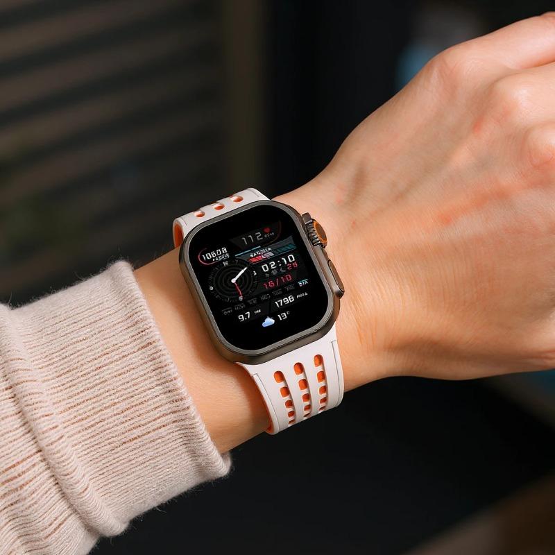 Silicone Bands For Apple watch Ultra 3/2 49mm 46 45 44 42mm sport silicone Bracelet correa for IWatch Series 11 10 9 8 7 6 5 SE