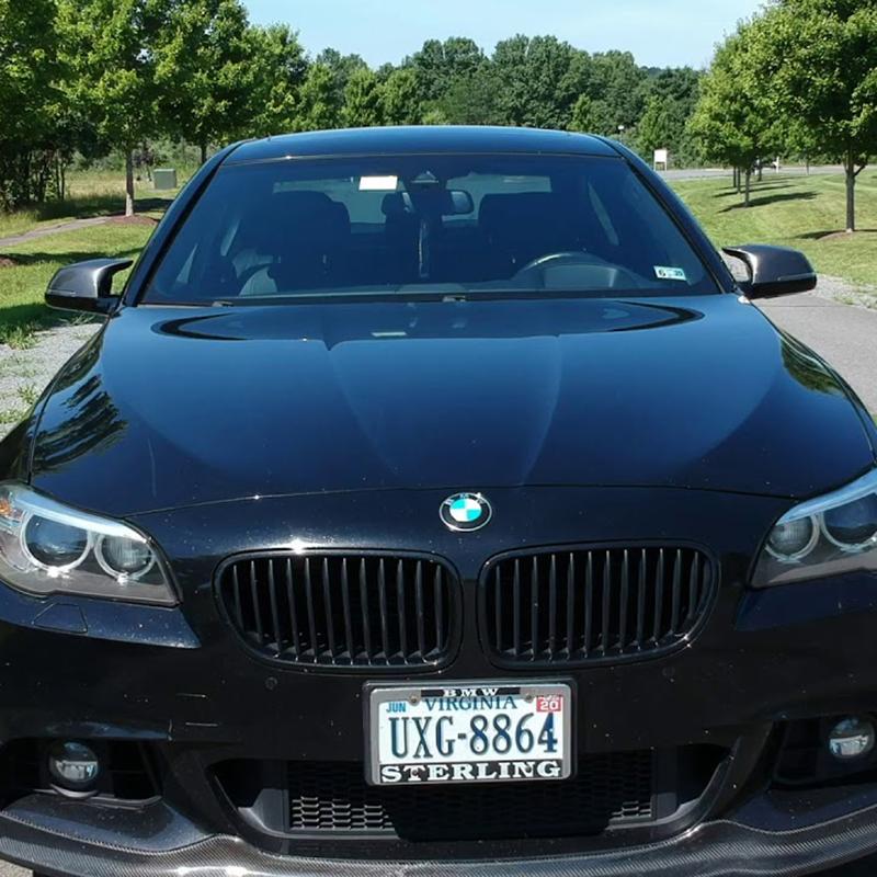 2pcs Carbon Fiber Pattern Black Side Mirror cover Caps Replacement for BMW 5 6 7 Series F10 F11 F18 F07 F12 F13 F06 F01 F02 LCi