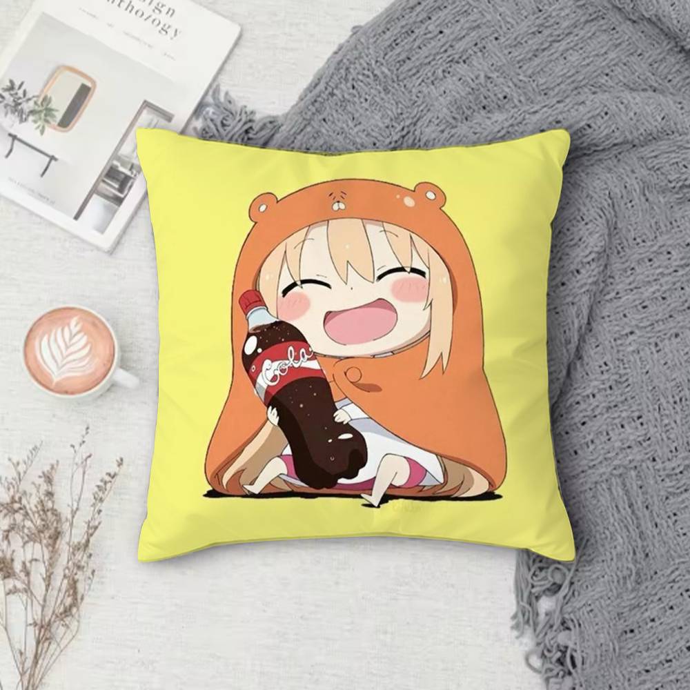 HHimouto umaru chan Doublesided Printed Square Decorative Cushion Cover for Sofa Living Room Home Decor