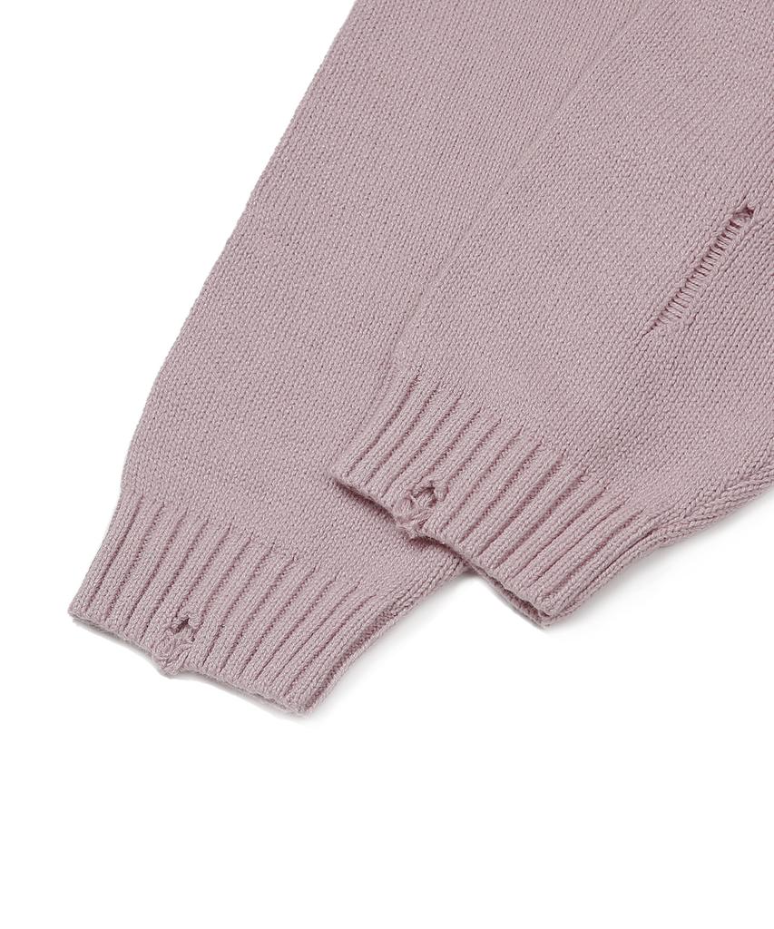 XTONZ Xtk037 Bow Knit Zip-Up (Vintage Pink)