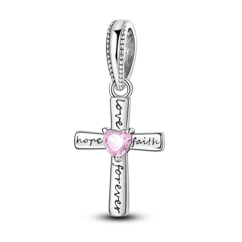 Classic Copper Holy Angel Cross Charms Beads Pendants For Women Fit Qikaola Original Bracelets Diy Jewelry Gift