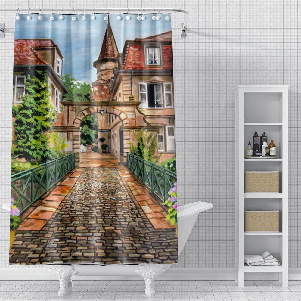 Home Shower Curtains for Bathroom Landscape Animals Waterproof Fabric Bathroom Curtains Modern Shower Curtain 180x200 240x200