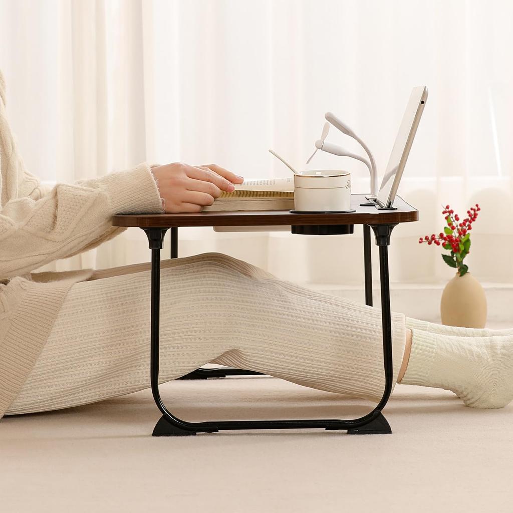 NEW Multifunctional Coffee Low Mini Folding Desk Reading Light with Low Table with Chabudai PC Suitable for Office and Study Large Capacity 60cm Wide
