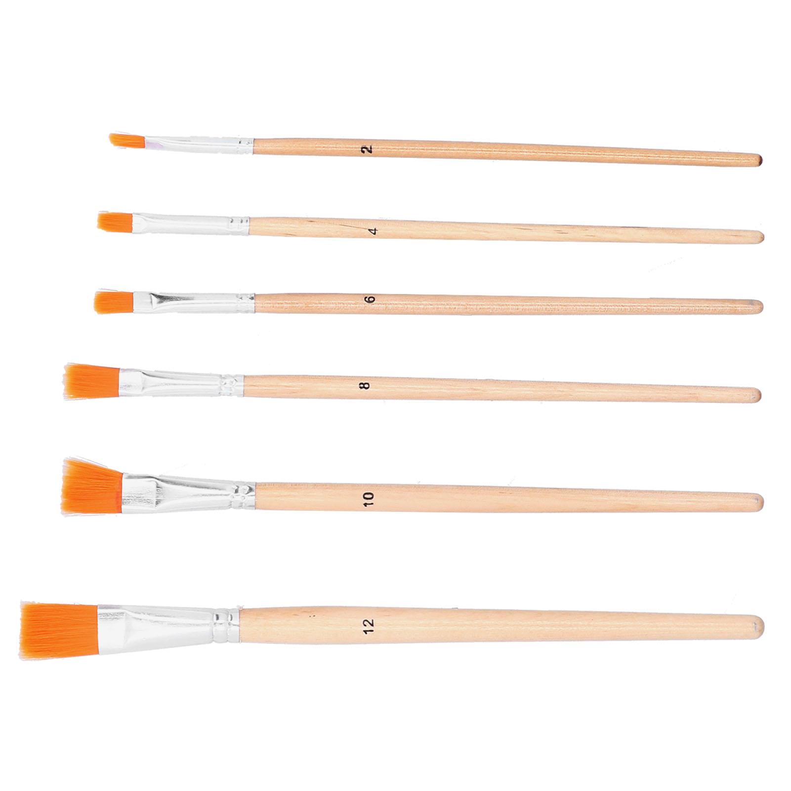 

6 шт. набор кистей для масляной живописи нейлоновый волос деревянная ручка акриловые акварельные кисти 6 шт. плоские