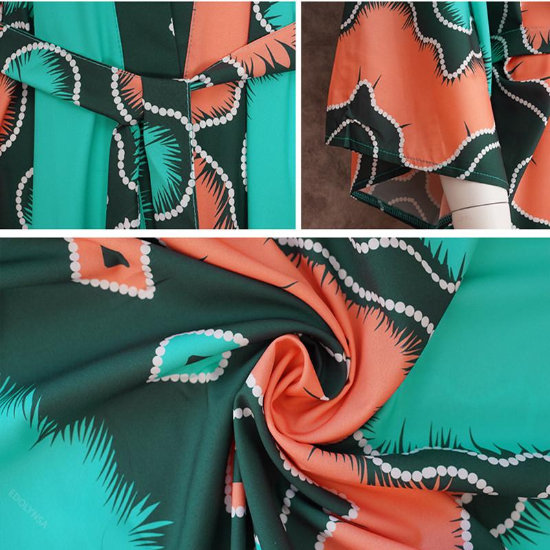 Grün Vintage Bikini Set Vertuschungen Retro Sommer Strand Kimono Kleid Frauen Sommer Beachwear Badeanzug Cover Up A1481