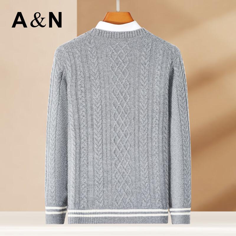 Men's Luxury Heavyweight Cashmere Cable Knit Round Neck Sweater